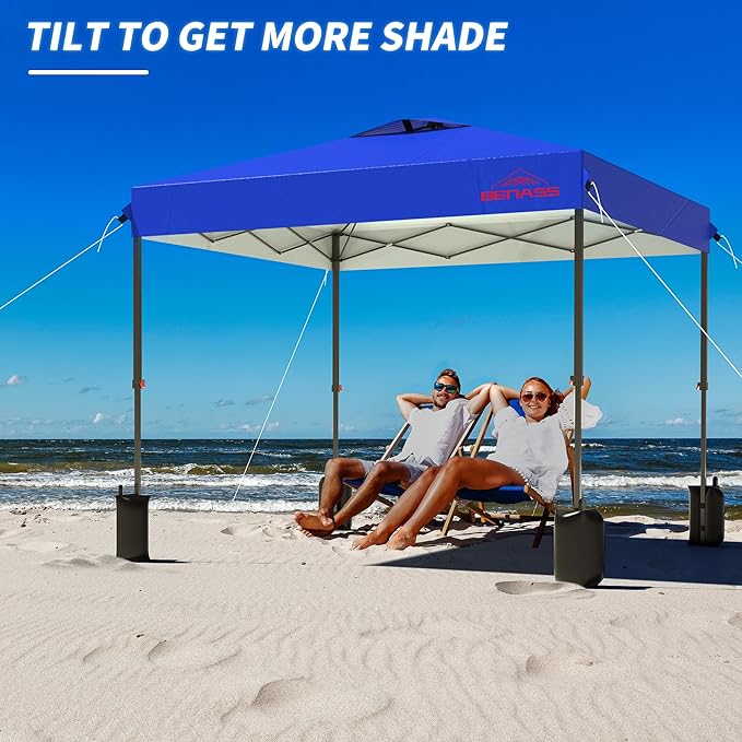 pop up tent beach SANNWSG 10x10FT Pop Up Canopy with Sidewalls, Easy Up Canopy Tent, Hea – Sannwsg