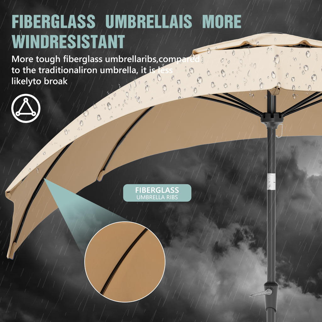 9FT Patio Umbrellas, Pool Umbrella with 8 Sturdy Ribs, Outdoor Umbrell – Sannwsg